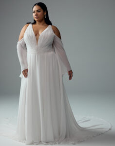 Abby by Sophia Tolli - Beach Wedding Dress - Front View - Plus Size