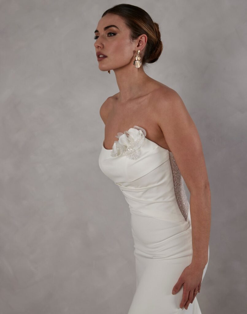 Idris-romantica-wedding-dress-close-up-view-min Idris by Romantica - Simple Wedding Dress - Close up View