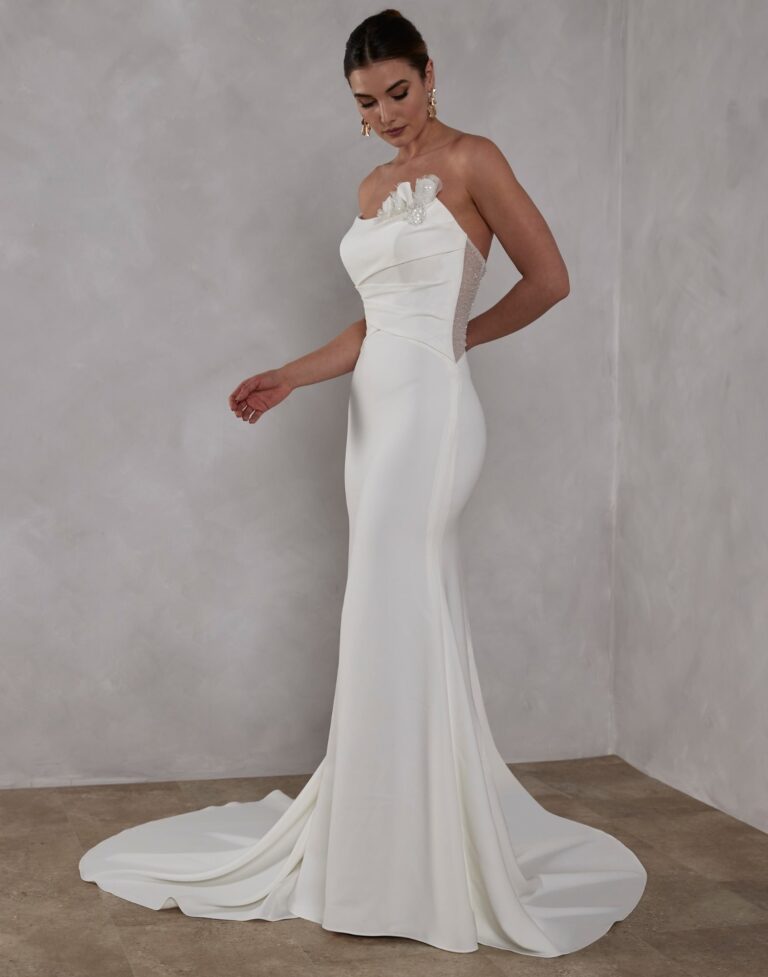 Idris by Romantica - Simple Wedding Dress - Front View