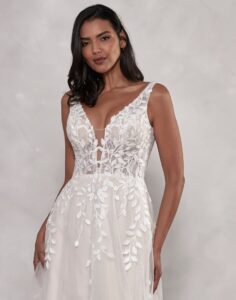 Indigo by Romantica - Boho Wedding Dress - Close up View