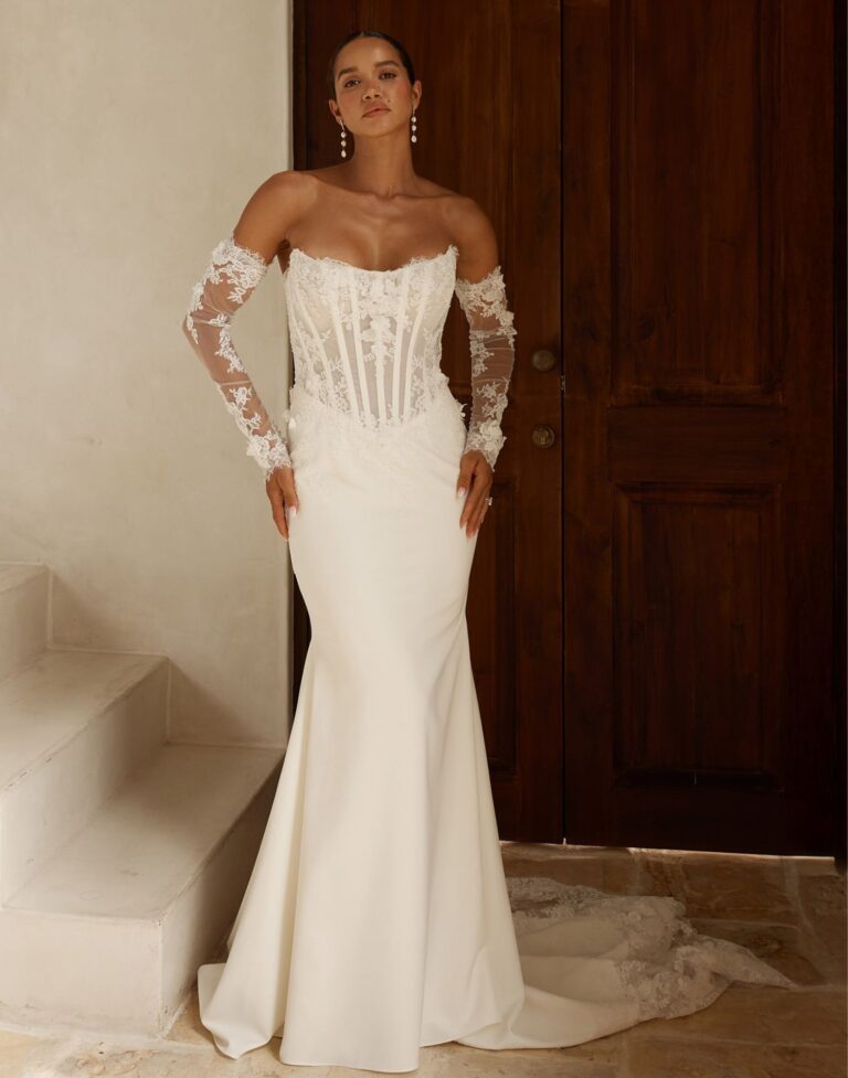 Lohan-Madi Lane wedding dress - Front view