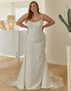 Lohan-Madi Lane wedding dress - Front view plus