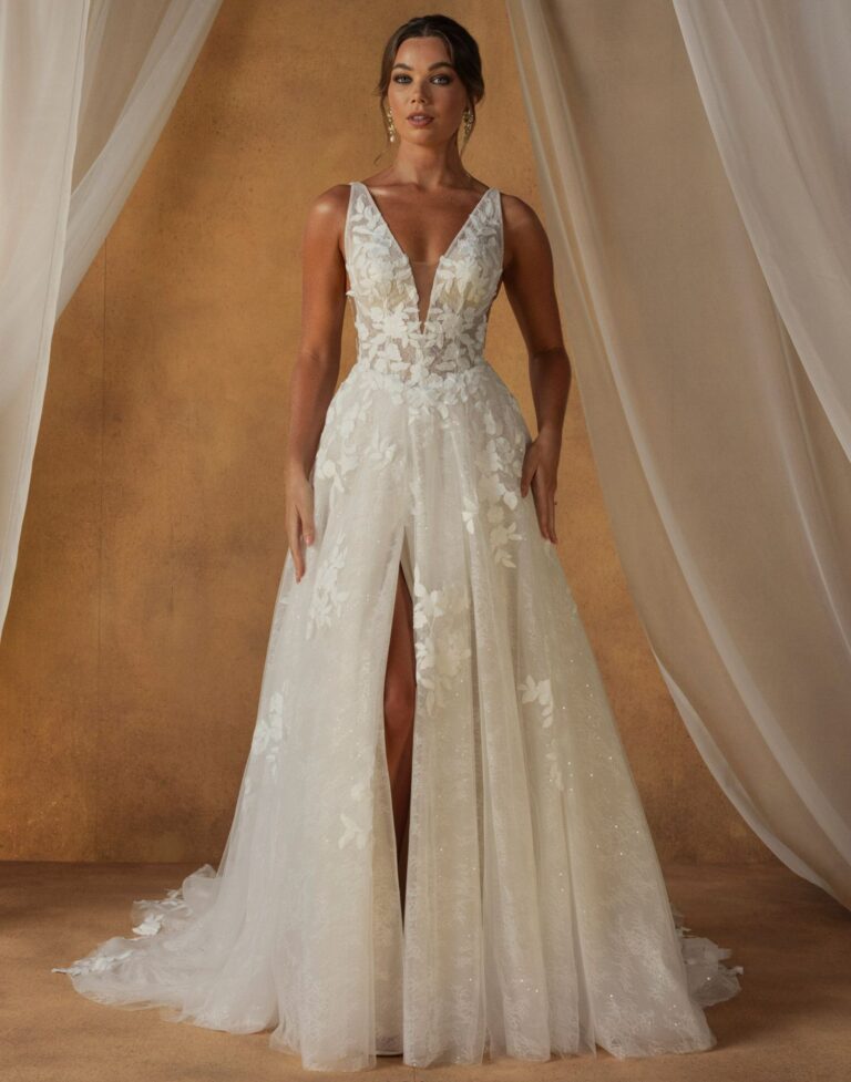 Neely - Madi Lane wedding dress - Boho wedding dress - Front View