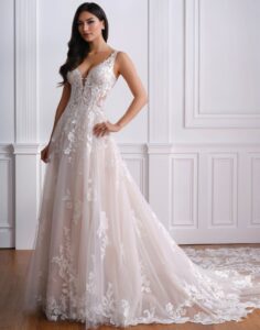 U2204 - Aline wedding dress - Enchanting - Front view