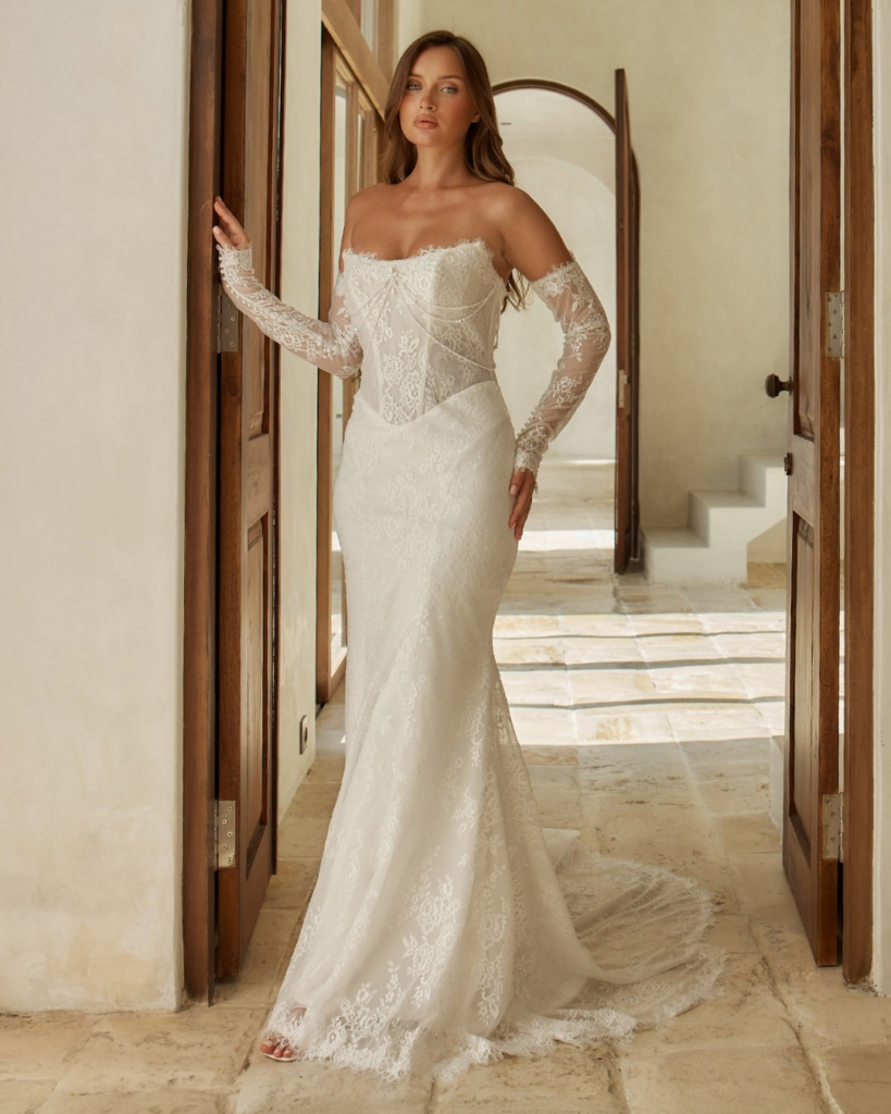 Basque Waist Wedding Dress