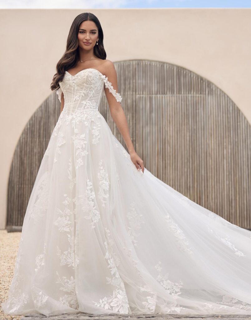 Y3244 Emory - Lace Wedding Dress - Front View