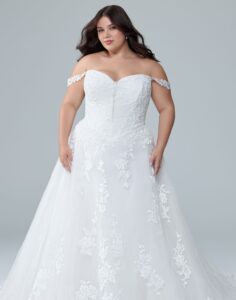 Y3244 Emory - Lace Wedding Dress - Front View - Plus Size