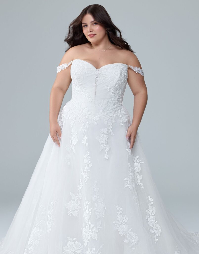 Y3244-Emory-Sophia-Tolli-Front-Plus-Size Y3244 Emory - Lace Wedding Dress - Front View - Plus Size